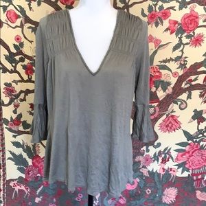 American Rag Olive colored bell sleeve top Small